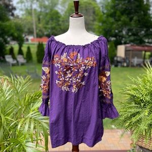Free People Fleur du Jour Embroidered Shift Dress / Tunic Size Medium